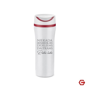 Kelioninis puodelis "Niekada nepasiduok"     