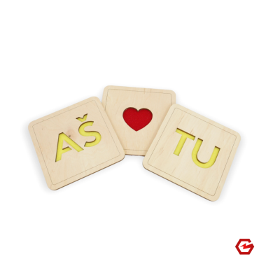 Padėkliukų komplektas "Aš myliu tave"