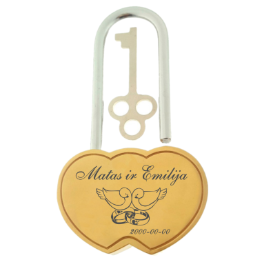 Meilės spyna su graviruotais vardais. Nr.10