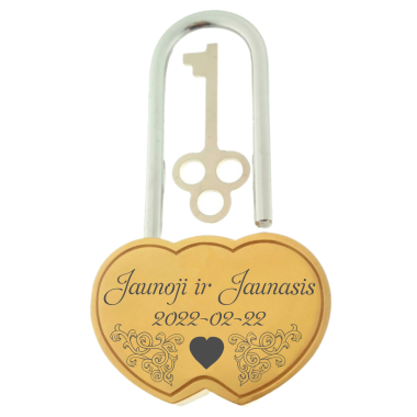 Meilės spyna su graviruotais vardais. Nr.11