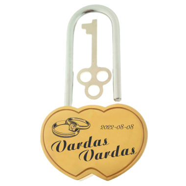 Meilės spyna su graviruotais vardais. Nr.3