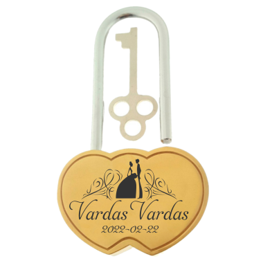 Meilės spyna su graviruotais vardais. Nr.4