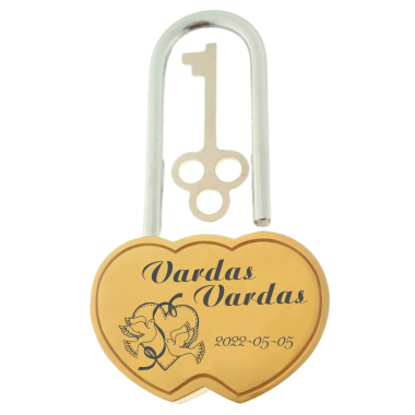 Meilės spyna su graviruotais vardais. Nr.6