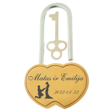 Meilės spyna su graviruotais vardais. Nr.7