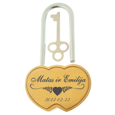 Meilės spyna su graviruotais vardais. Nr.9