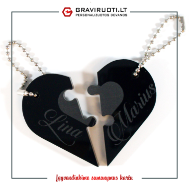 Dviejų dalių raktų pakabukas " Širdis"