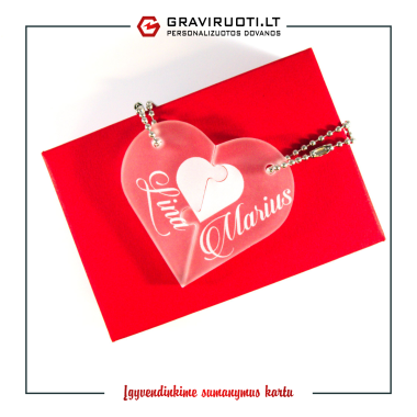 Dviejų dalių raktų pakabukas " Širdis"