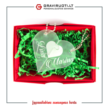 Dviejų dalių raktų pakabukas " Širdis"