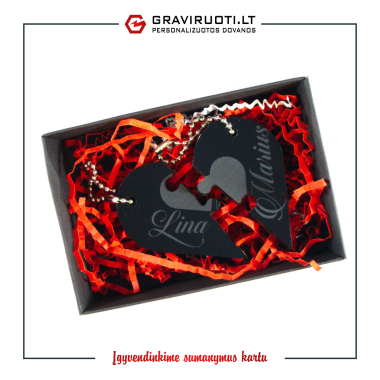 Dviejų dalių raktų pakabukas " Širdis"