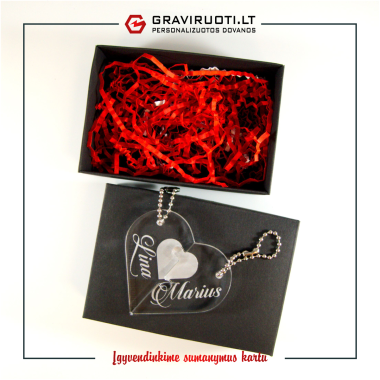 Dviejų dalių raktų pakabukas " Širdis"