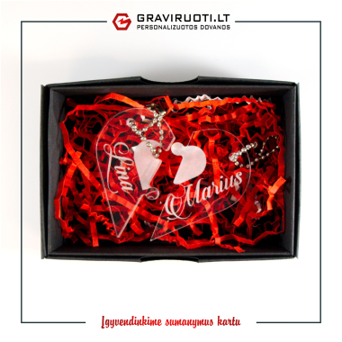 Dviejų dalių raktų pakabukas " Širdis"