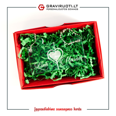 Dviejų dalių raktų pakabukas " Dėlionė"