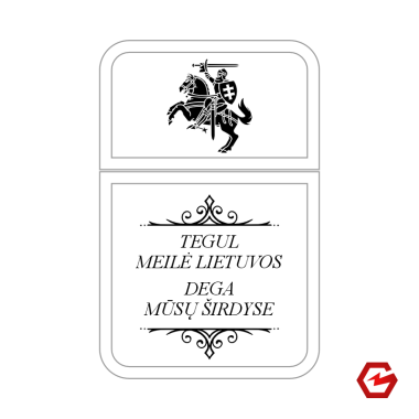 Graviruotas žiebtuvėlis su Lietuvos simbolika