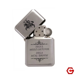 Graviruotas žiebtuvėlis su Lietuvos simbolika