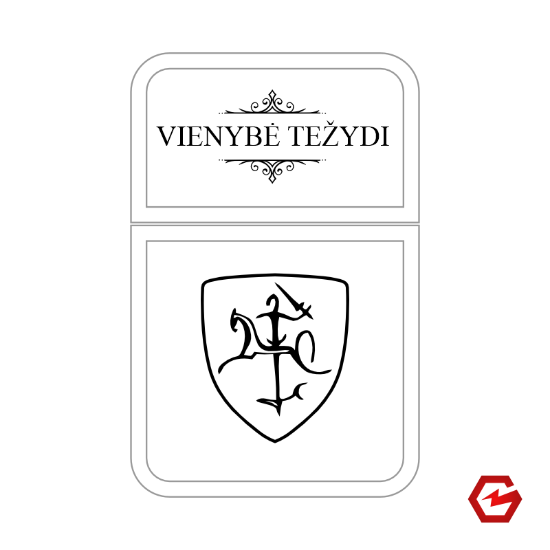 Graviruotas žiebtuvėlis su Lietuvos simbolika Graviruotas žiebtuvėlis su Lietuvos simbolika