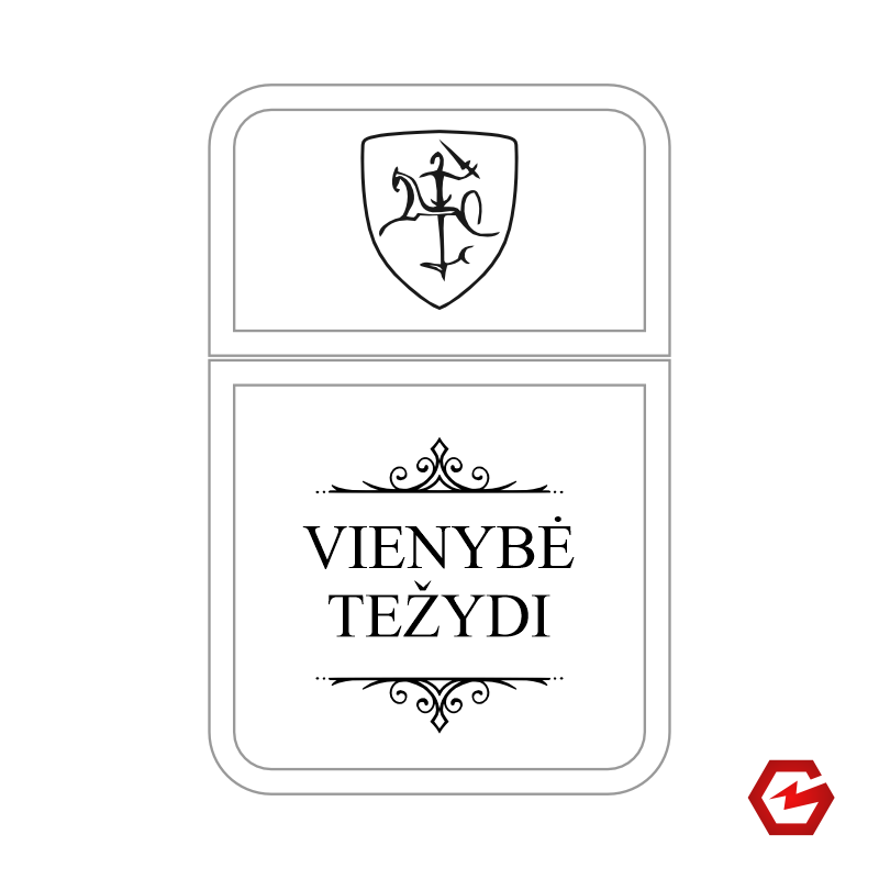 Graviruotas žiebtuvėlis su Lietuvos simbolika Graviruotas žiebtuvėlis su Lietuvos simbolika