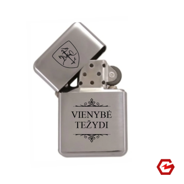 Graviruotas žiebtuvėlis su Lietuvos simbolika