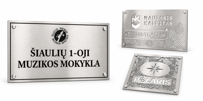 Nerūdijančio plieno iškabos – ilgaamžis sprendimas jūsų įvaizdžiui