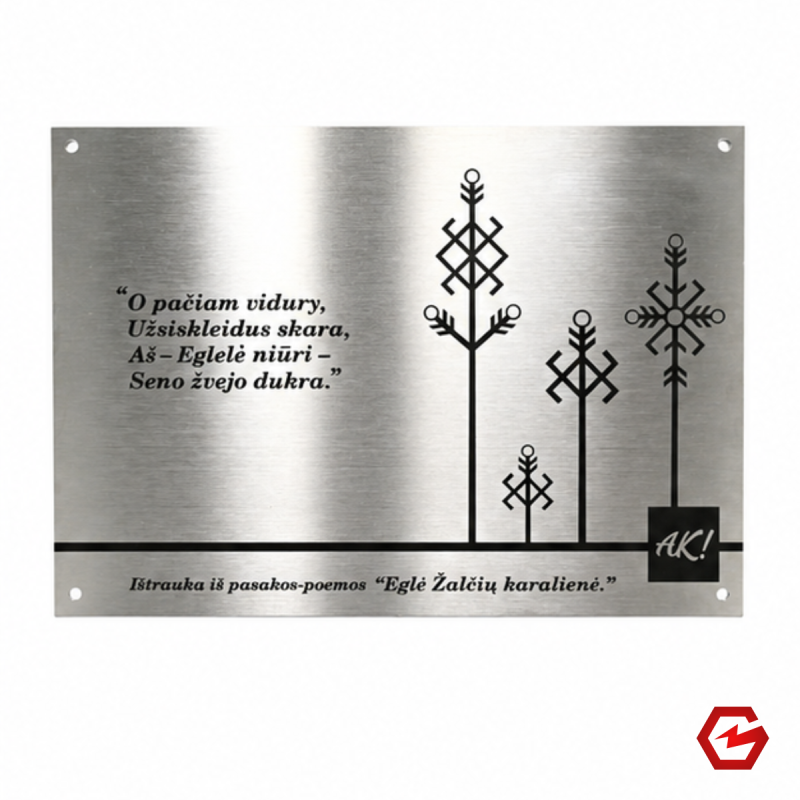 Nerūdijančio plieno iškaba (0,15x34x24 cm)