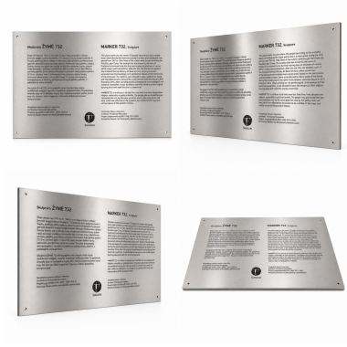 Nerūdijančio plieno iškaba (0,2x120x75 cm)