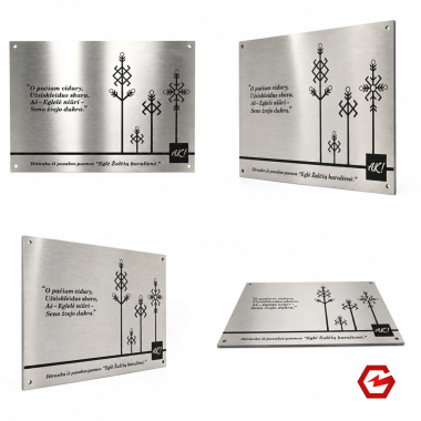 Nerūdijančio plieno iškaba (0,15x34x24 cm)