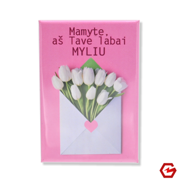 Magnetukas Mamai su tulpėmis