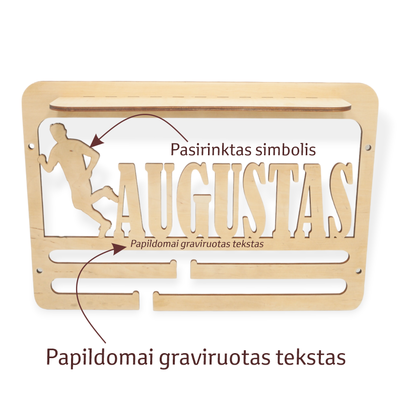 Vardinė medalių kabykla su lentynėle