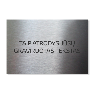 Graviruota nerūdijančio plieno lentelė. 1,5 mm