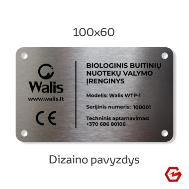 Nerūdijančio plieno lentelė 100x60 mm