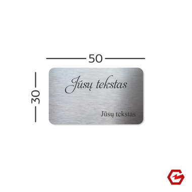 Nerūdijančio plieno lentelė 50x30 mm v1