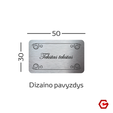 Nerūdijančio plieno lentelė 50x30 mm v2