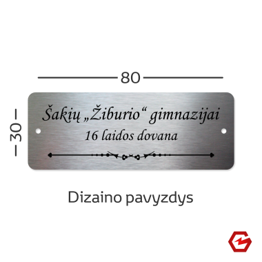 Nerūdijančio plieno lentelė 80x30 mm su skylutėmis