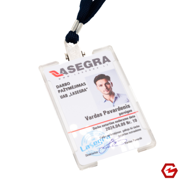 Plastikinis darbo pažymėjimas