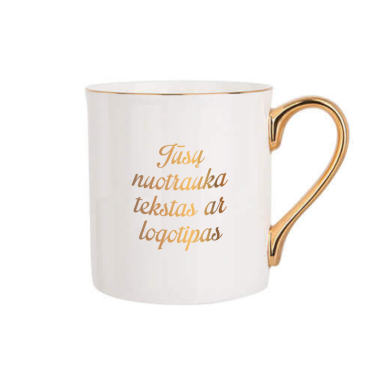 Keramikinis puodelis SU AUKSINĖMIS DETALĖMIS