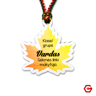 Medinis medalis vardas/klasė/grupė "Klevo lapas"
