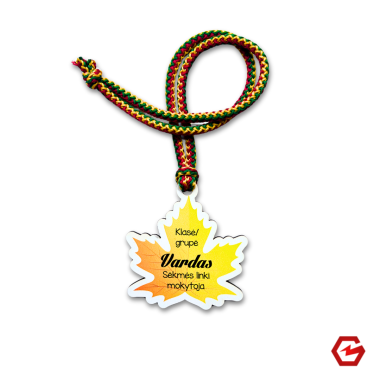 Medinis medalis vardas/klasė/grupė "Klevo lapas"