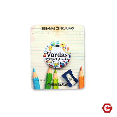 Įsegamas ženkliukas "Priešmokyklinukė"