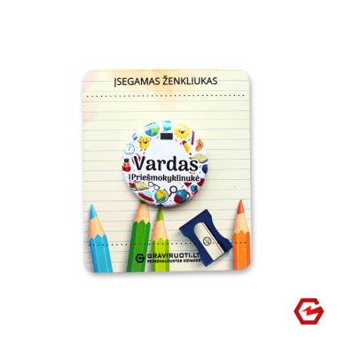 Įsegamas ženkliukas "Priešmokyklinukė"