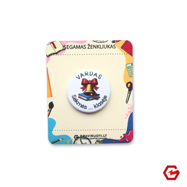 Įsegamas ženkliukas "Skambina varpelis"