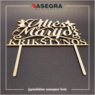 Smeigtukas tortui su vardu ir dekoracijomis