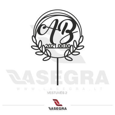 Smeigtukas tortui su inicialais