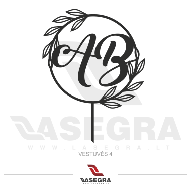 Smeigtukas tortui su inicialais