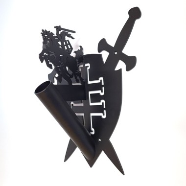 Vėliavos laikiklis "Vytis su kalavijais" (Juoda)