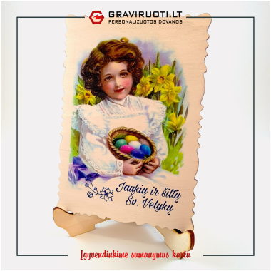 Velykinis atvirukas "Mergaitė" 