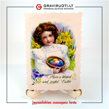 Velykinis atvirukas "Mergaitė" 