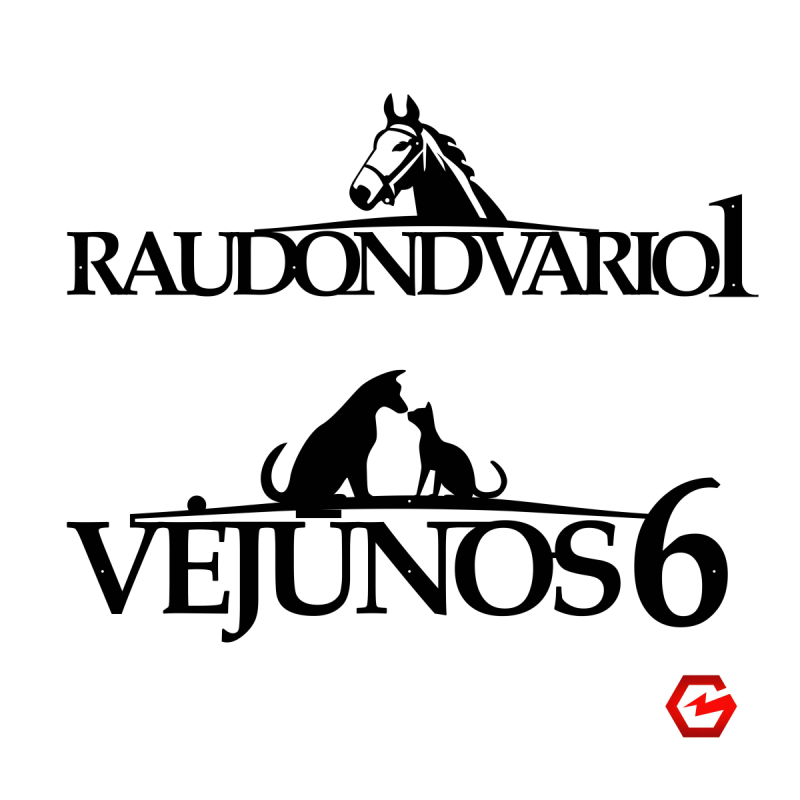 Gatvės užrašas ir namo numeris "Gyvūnai" Gatvės užrašas ir namo numeris "Gyvūnai"