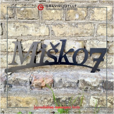 Gatvės užrašas ir namo numeris "Ant lenktos linijos"