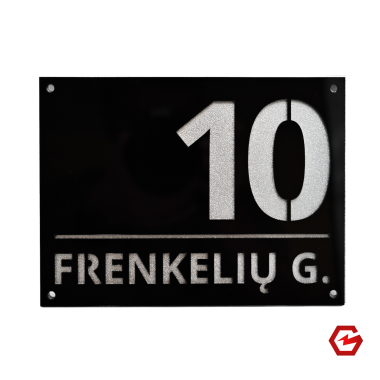 Modernus dviejų sluoksnių namo numeris JUODA/SIDABRAS