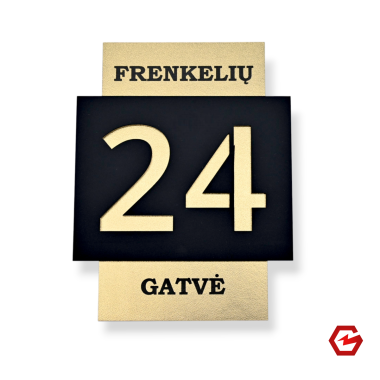 Namo numeris su gatvės pavadinimu –  JUODA/AUKSINĖ