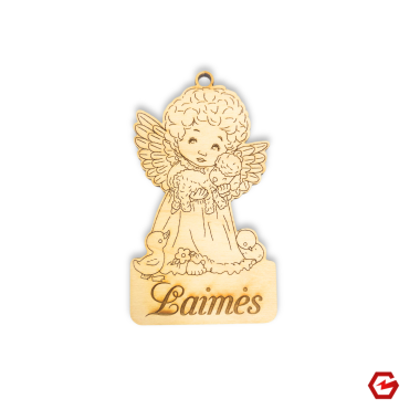 Angelas su linkėjimu "Laimės"